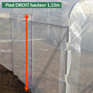 pied droit de hauteur 1,5m